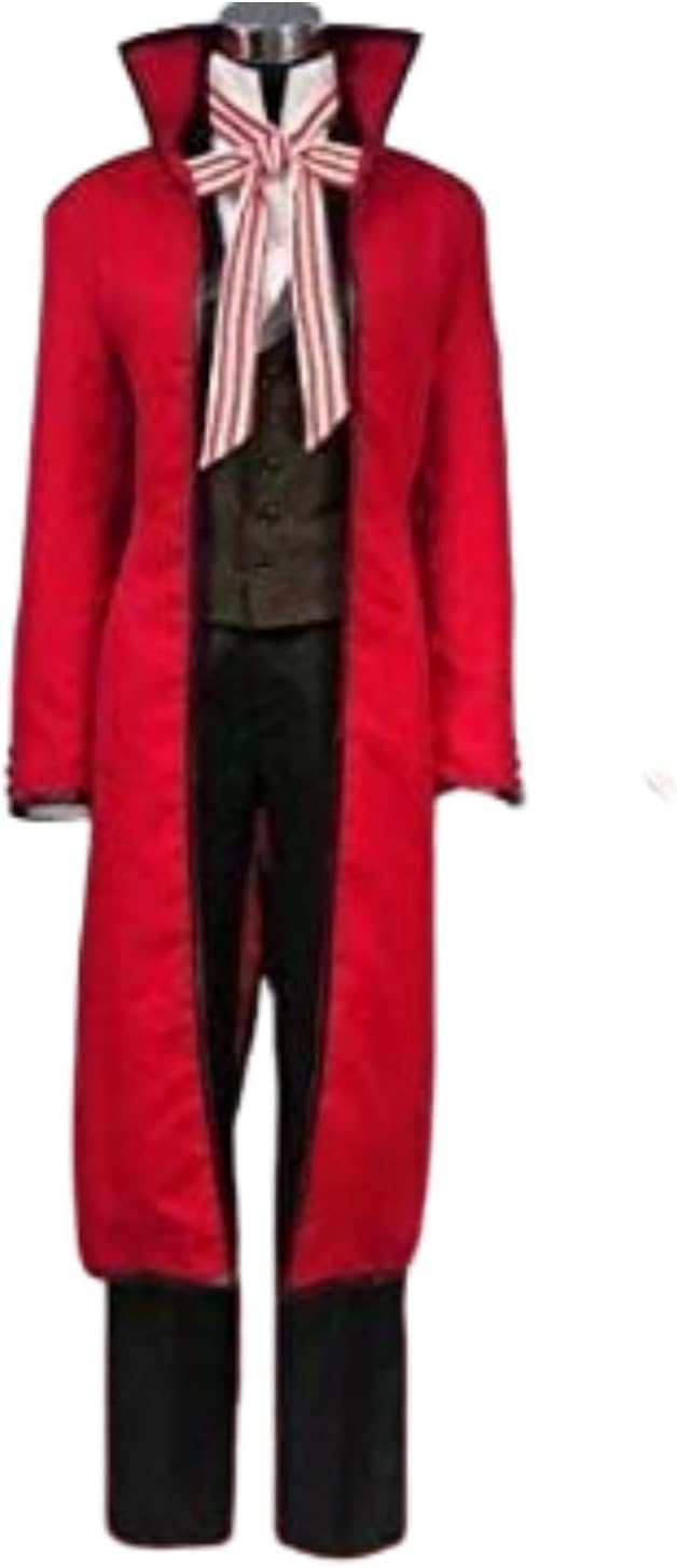 黒執事 グレルサトクリフ 赤 コスプレ衣装舞台演出服 ハロウィン イベント 学園祭 クリスマス仮装サイ アニメの制作を受ける男女兼用 (ウイッグ 道具 靴追加可) 【サポートカスタム寸法