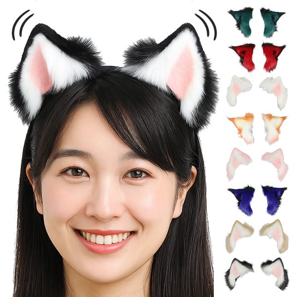 コスプレ小物 動く猫耳カチューシャ ふわふわ ファー ねこみみ ネコミミ type-c 充電式 取り外し可能 猫耳 カチューシャ SNS映え イベント コスチューム ハロウィン パーティー