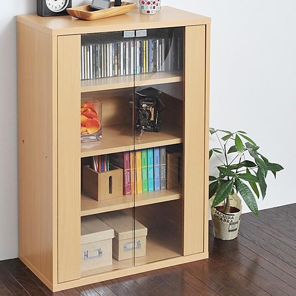 ディスプレイラック コレクションラック フィギュアケース ガラス扉 収納ラック 棚 キャビネット リビング 白 ホワイト ナチュラル 木目 ロータイプ 北欧 カフェ