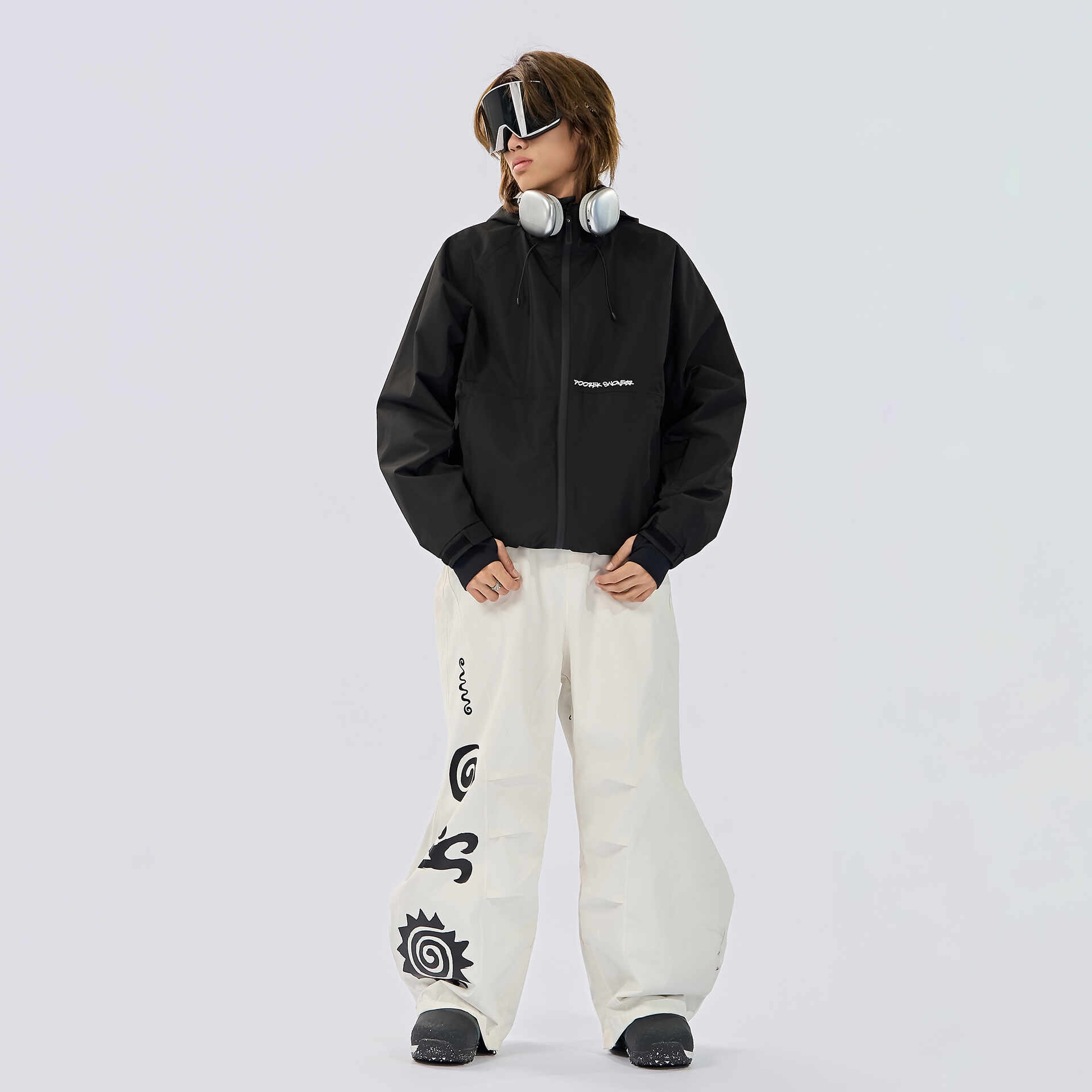 スノーボードウェア 2025 2026 黒 ベージュ エレメント柄3L 上下セット レディース メンズ スノパンツ スノウェア レディース スキーウェア スノボウェア スキー 防风撥水