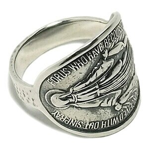 マリア像のメダイ 不思議のメダイ シルバーリング 1723号 メンズ 指輪 銀 聖母マリア Mar