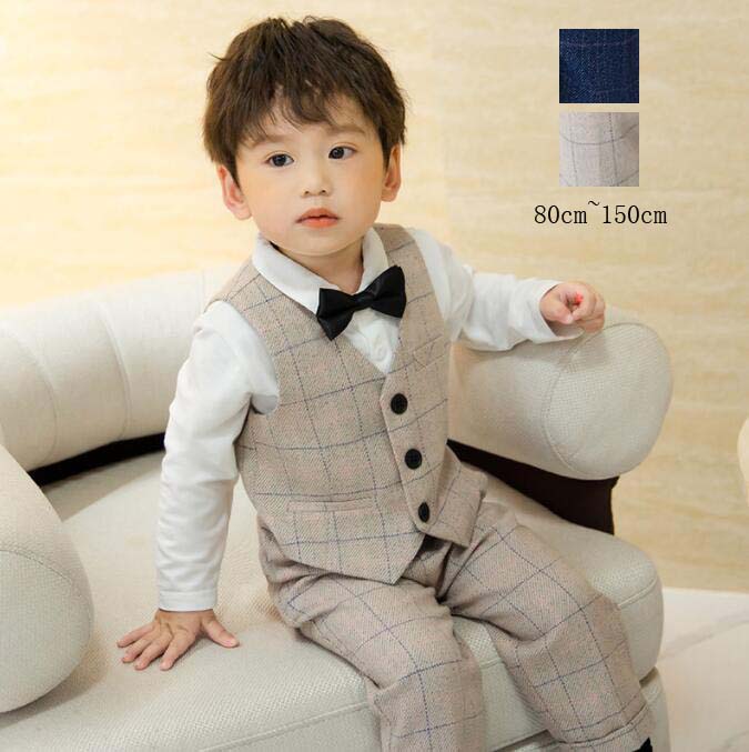 【最安値挑戦】子どもスーツ 男の子スーツ チェック柄 キッズスーツ フォーマルスーツ 子供 男の子 結婚式 ベビー 卒園式 入学式 入園式スーツ 上下セット お受験 誕生日 発表会 パーティー 礼服