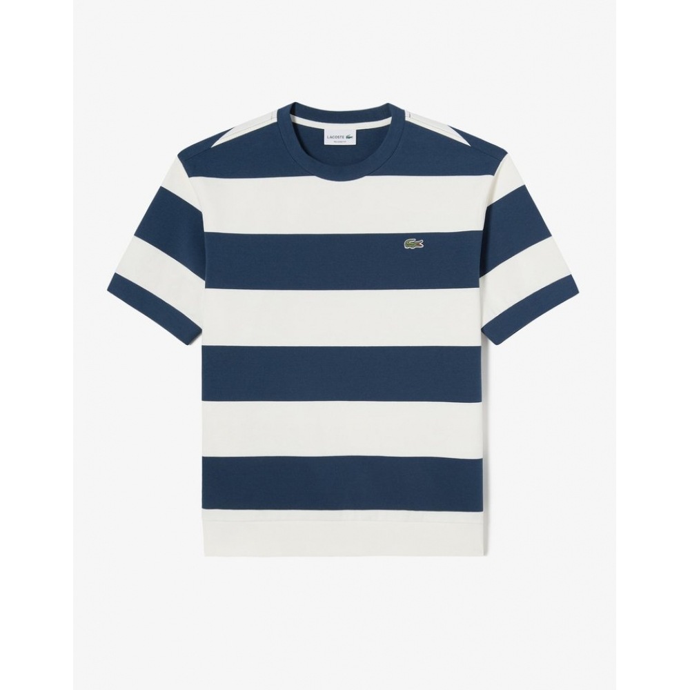 ラコステメンズオーバーフィットミラノストライプ T シャツ TH553E-54G HBM