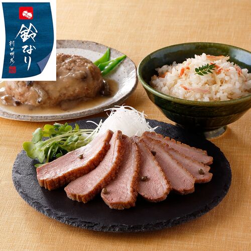東京 新宿荒木町 日本料理 「鈴なり」 惣菜と炊き込みご飯セット （ロース煮和風ハンバーグ炊き込みごはんの素）