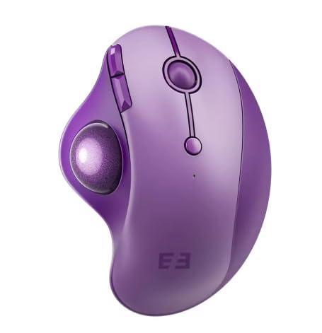 seenda 紫トラックボールマウス Bluetooth&2.4GHz両対応 3台同時接続 静音 USB充電式 930mAh大容量電池 マウストラックボール 5段階DPI切替 進む/戻るボタン 親指タ