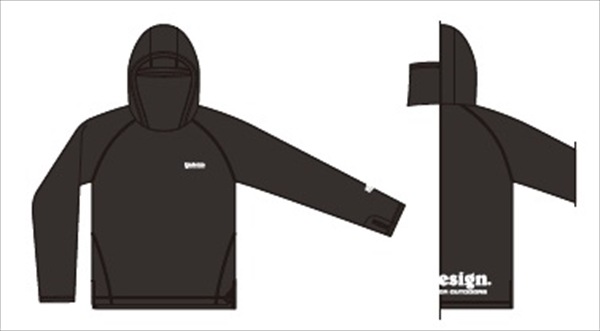 パズデザイン ウェア SJK-027 ブロックフーディー ブラック 3L