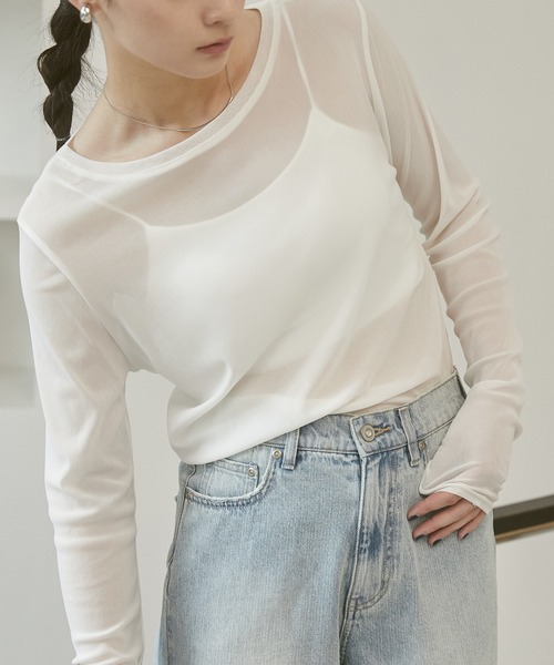 tシャツ クルーネック シアートップス レディース 4,920円