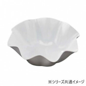 福井クラフト　メラミン35cmウェーブ丸盛鉢ホワイト 51353650