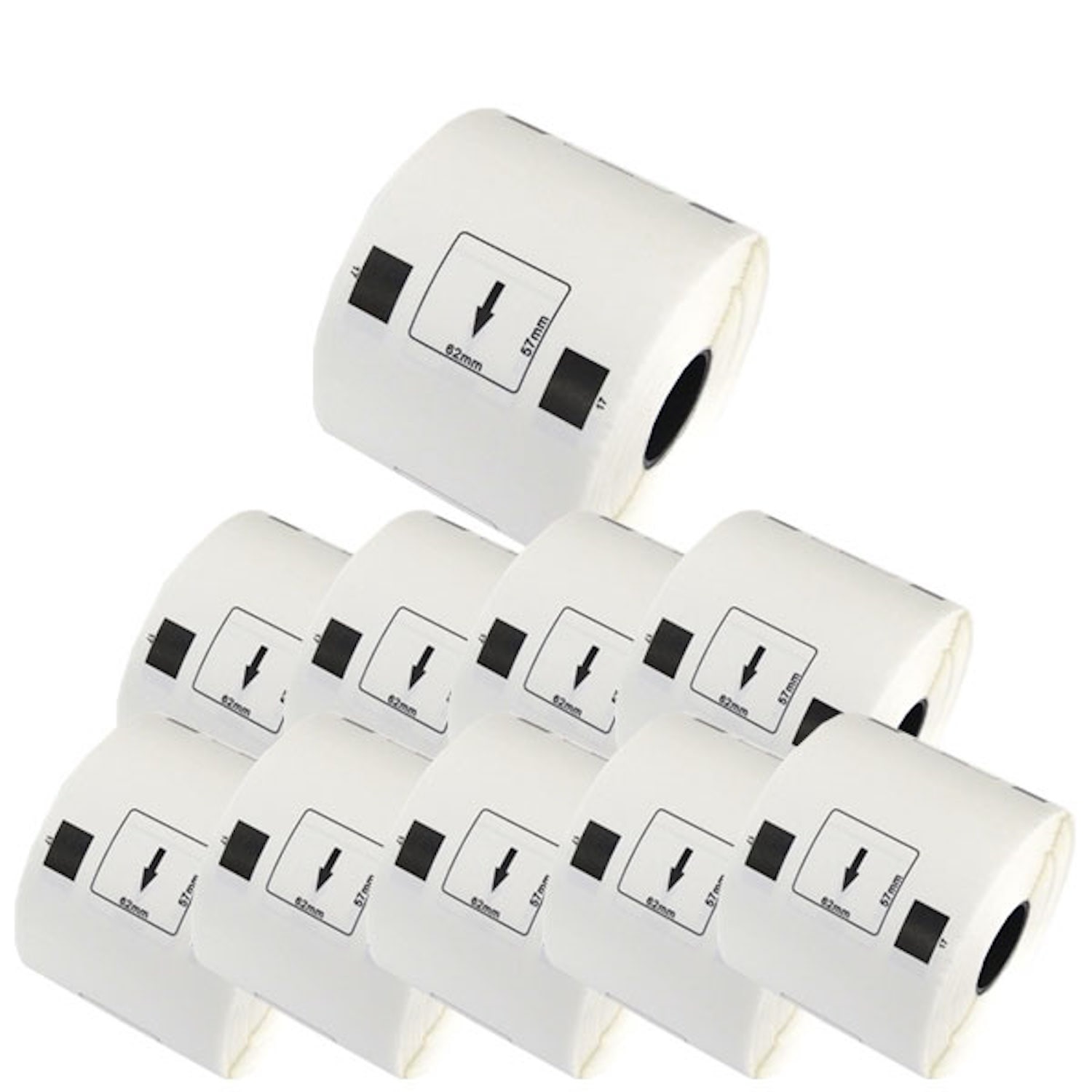 マックス用 感熱紙ラベル ダイカットラベル ELP-L6257N-17 互換品 宛名ラベル 白 62mm×57mm 530枚入り 10個セット