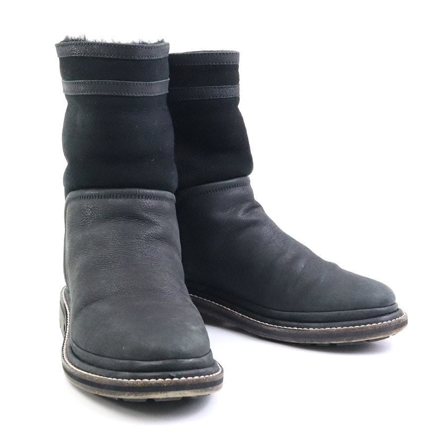 シャネル CHANEL ブーツ 8 ココマーク ムートン ブラック レディース IG30154 h30366i