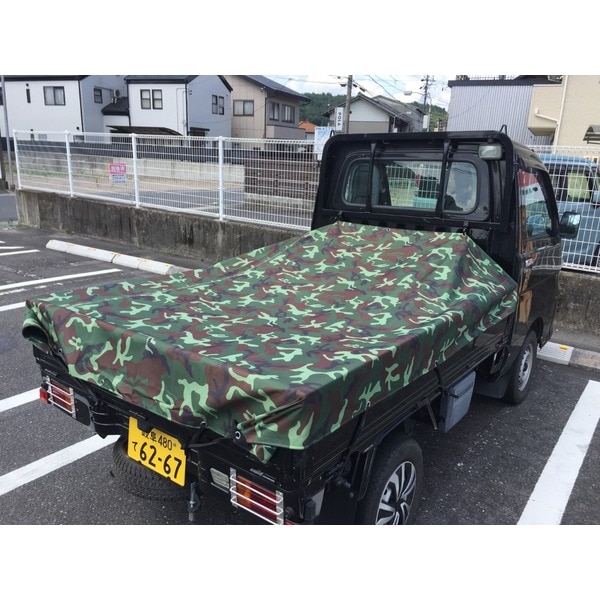 軽トラック荷台シート 迷彩柄 グリーン 約220x192cm ポリエステルシート
