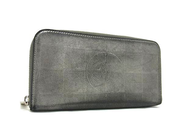 財布 ニュートラベルライン - グレー系 レザー ユニセックス ココマーク シルバー金具【本物保証】