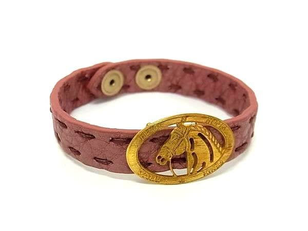 ブレスレット セレリア レザー - ホースモチーフ ピンク ゴールド バングル アクセサリー 小物 誕生日プレゼント 記念日 ブランド ギフト 女性 彼女 メンズ ユニセックス【本物保証】