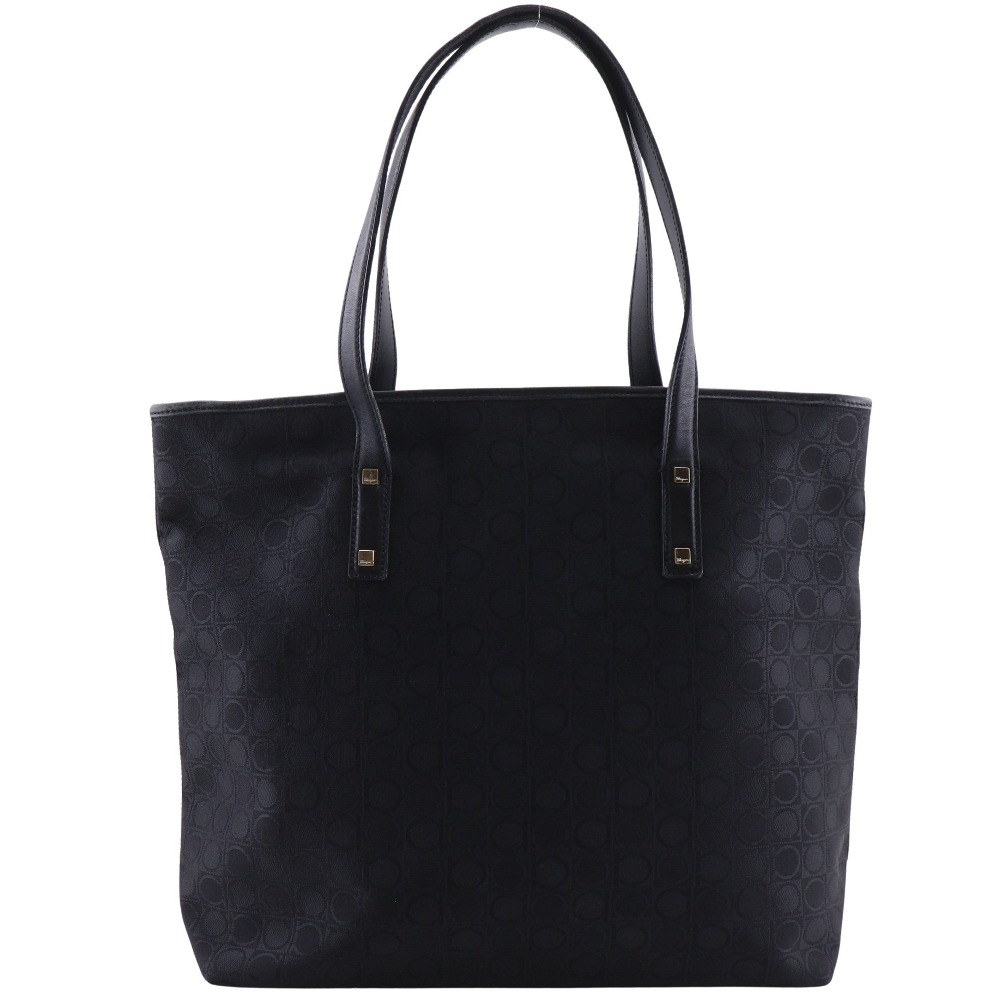 Salvatore Ferragamo サルヴァトーレフェラガモ ガンチーニ AU-21-2812 トートバッグ ナイロンキャンバス 黒 レディース 中古品
