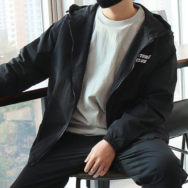 WIN メンズ ビッグサイズ シニカル フード付きウィンドブレーカー