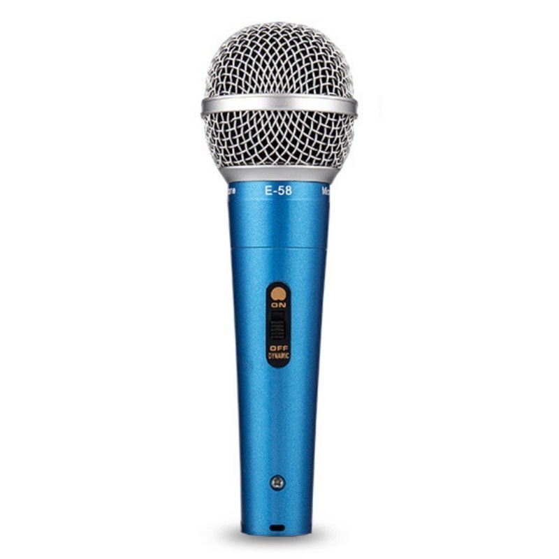 フジレック 超お得な5本セット！ダイナミックマイク XLR フォンケーブル ボーカル 有線 ハンドマイク ナレーション カラオケ DTM スイッチ付き 単一指向性 (ブルー）