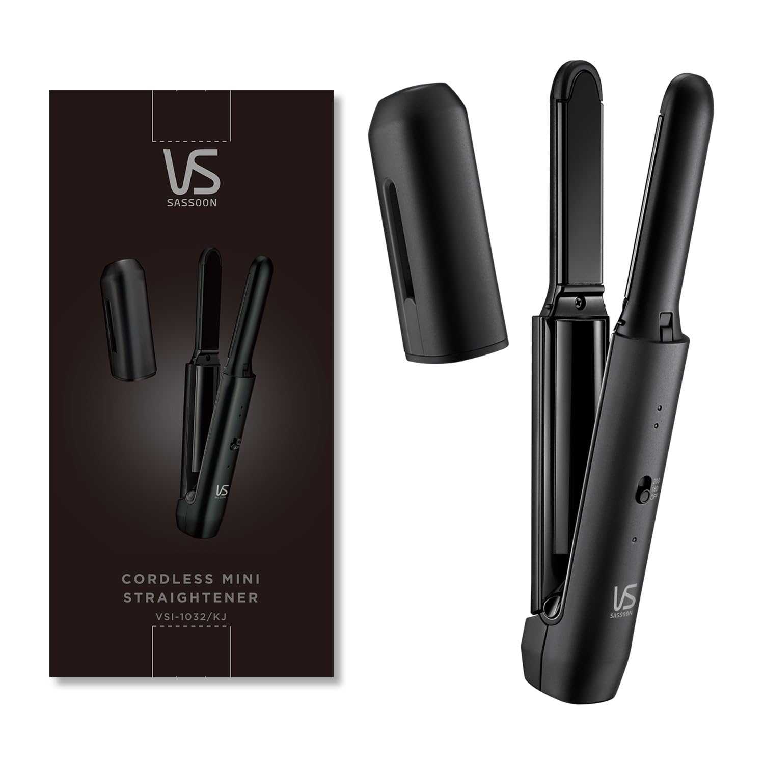 Qoo10最安値挑戦 【Amazon.co.jp限定】ヴィダル サスーン ヘアアイロン コードレス USB 充電式 機内持ち込み可 ミニ 前髪 持ち運び キャップ付き 海外対応 ブラック VSI-10