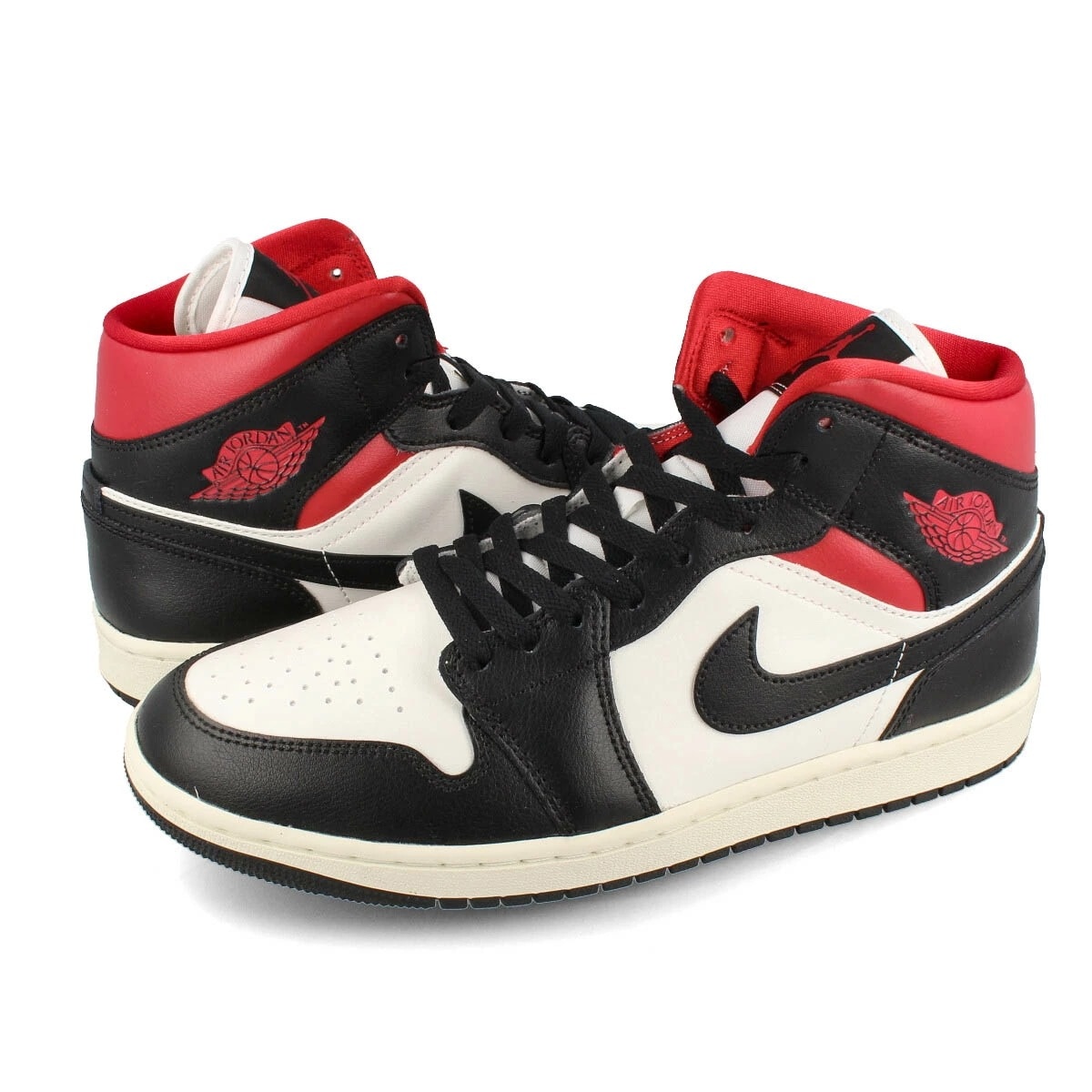 WMNS AIR JORDAN 1 MID BLACK/GYM RED/SAIL
