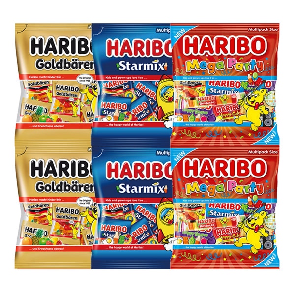 ハリボー ゴールドベレン+スターミックス+メガパーティー ミニ 250gx各2個（計6個）