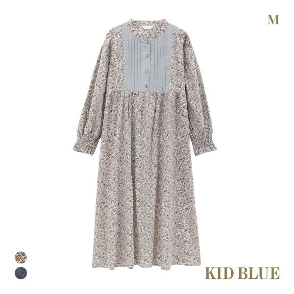 キッドブルー 25AW LIBERTYプリント ワンピース 長袖 ネグリジェ ナイティ ルームウェア