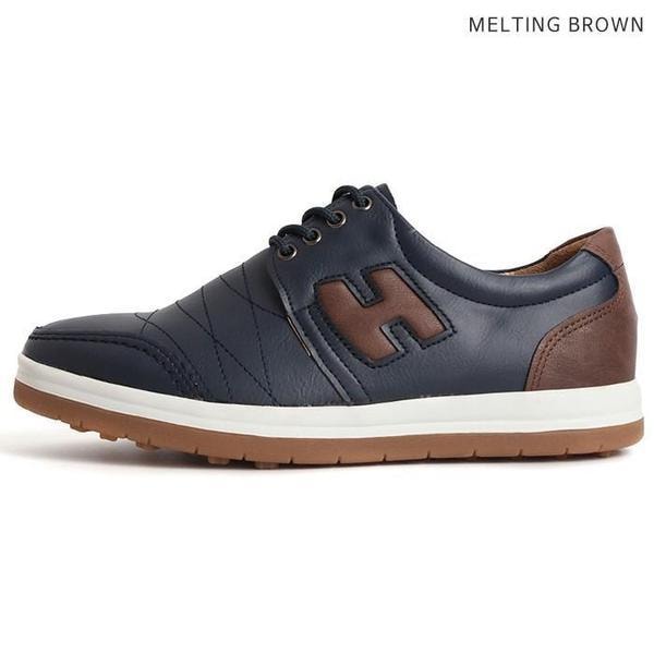 メンズ秋の靴 カジュアルスニーカー レザー スニーカー WH23