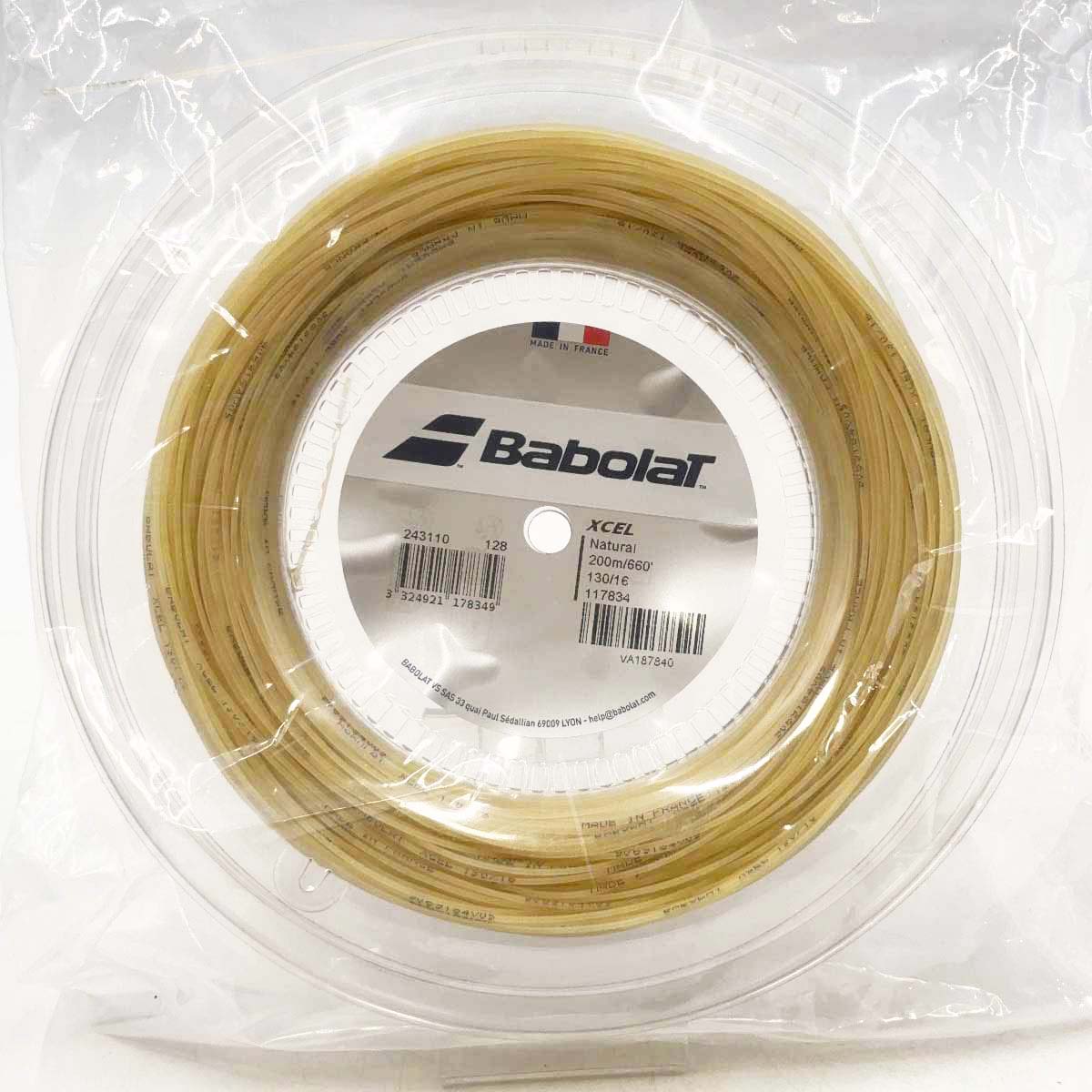 【中古・未使用品】バボラ XCEL エクセル 130 硬式 テニス ストリング ガット 200m ロール ナチュラル 243110 BABOLAT 1.30mm