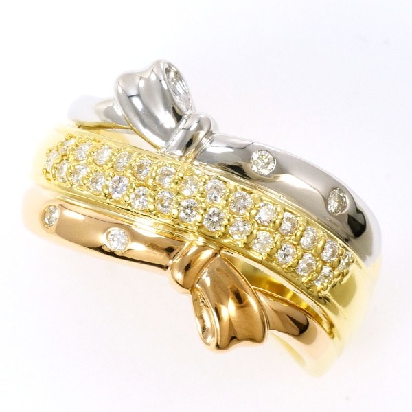 PT900 プラチナPG リング 14.5号 ダイヤ 0.30 カード鑑別書 ジュエリー 中古