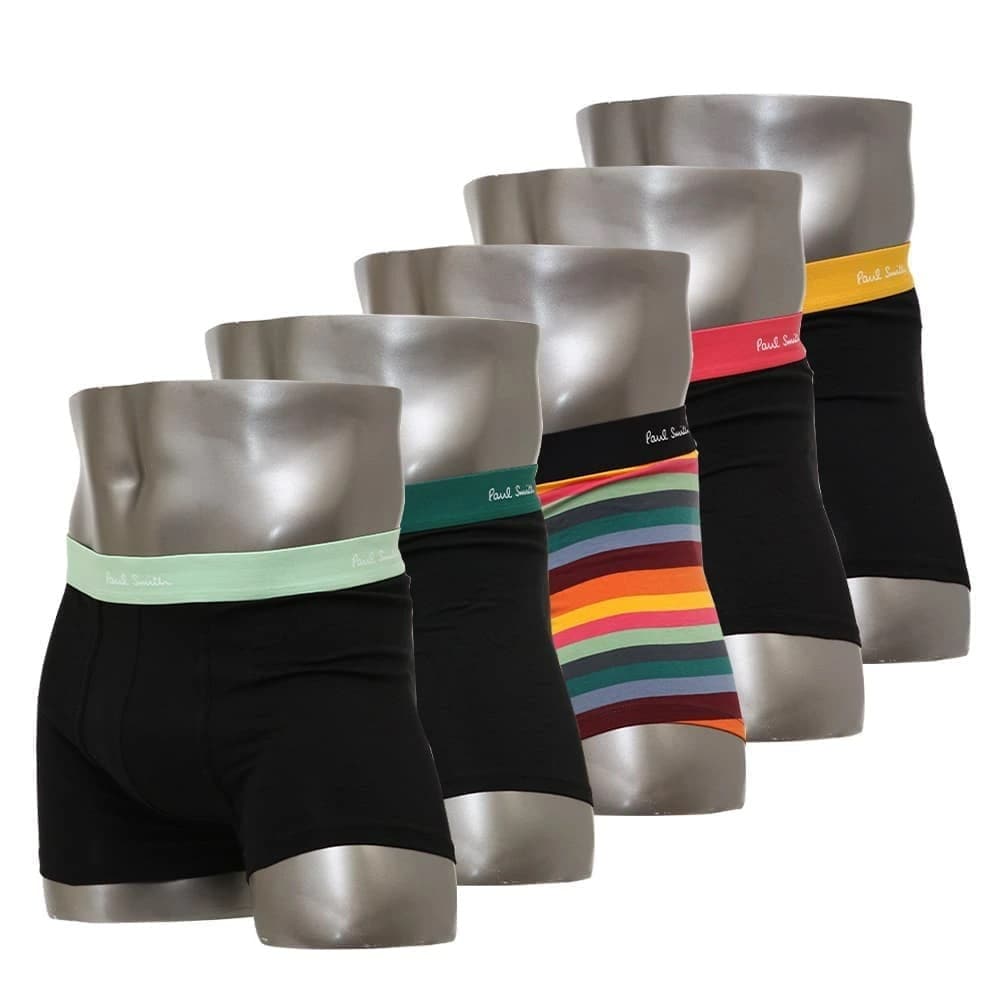 ポールスミス ボクサーパンツ 5枚セット 前閉じ 5枚組 Paul Smith Men s Trunk 5pack Black Cotton/Spandex S/M/Lサイズ M1A-914C-A5P