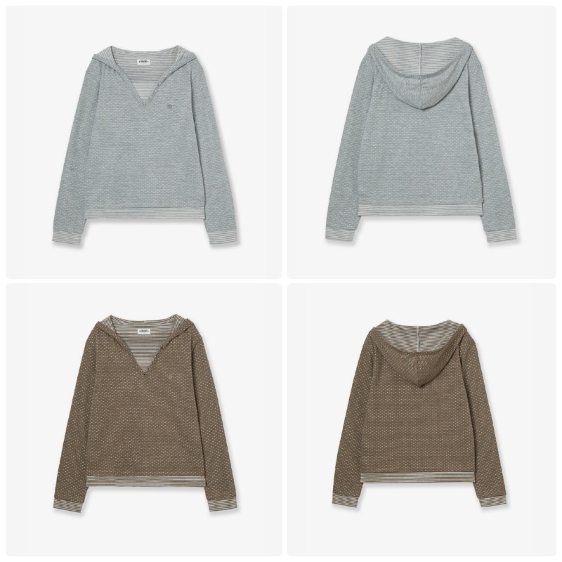 【aeae】 25FW HOODED HENLEY NECK TEE : 2COLORS