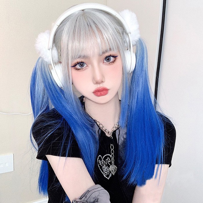 ウィッグ lolita レディース フルウィッグ 小顔効果抜群 長髪 ロングウィッグ ゆめ可愛い 原宿風 かつら ぱっつん前髪 コスプレ ロリータ キュート パーティー ハロウィン COSPLAY