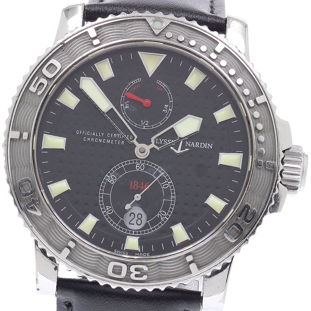 ユリス・ナルダン Ulysse Nardin 263-33 マキシ マリーン ダイバー クロノメーター 自動巻き メンズ 保証書付き_945957【中古】