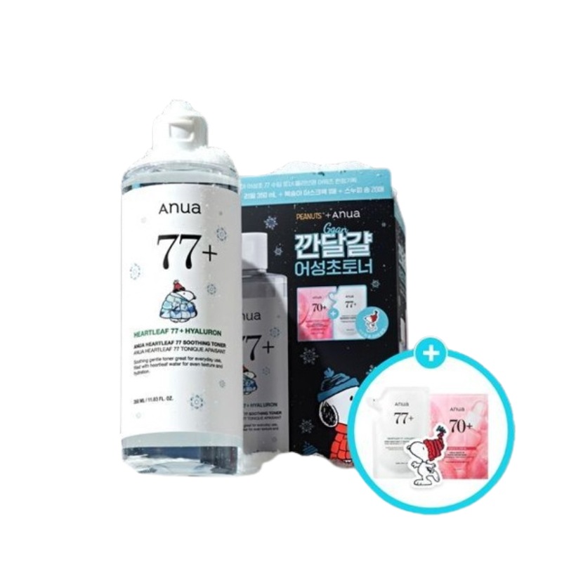 [1+1/NEW] ドクダミ スージング トナー 350ml +350ml (+スヌーピー綿20枚+桃マスク1枚)