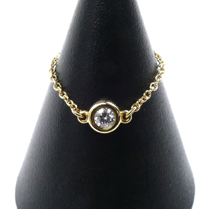 TIFFANY&Co. ティファニー K18YG イエローゴールド バイ ザ ヤード リング・指輪 60143229 ダイヤモンド 11号 0.5g レディース 中古