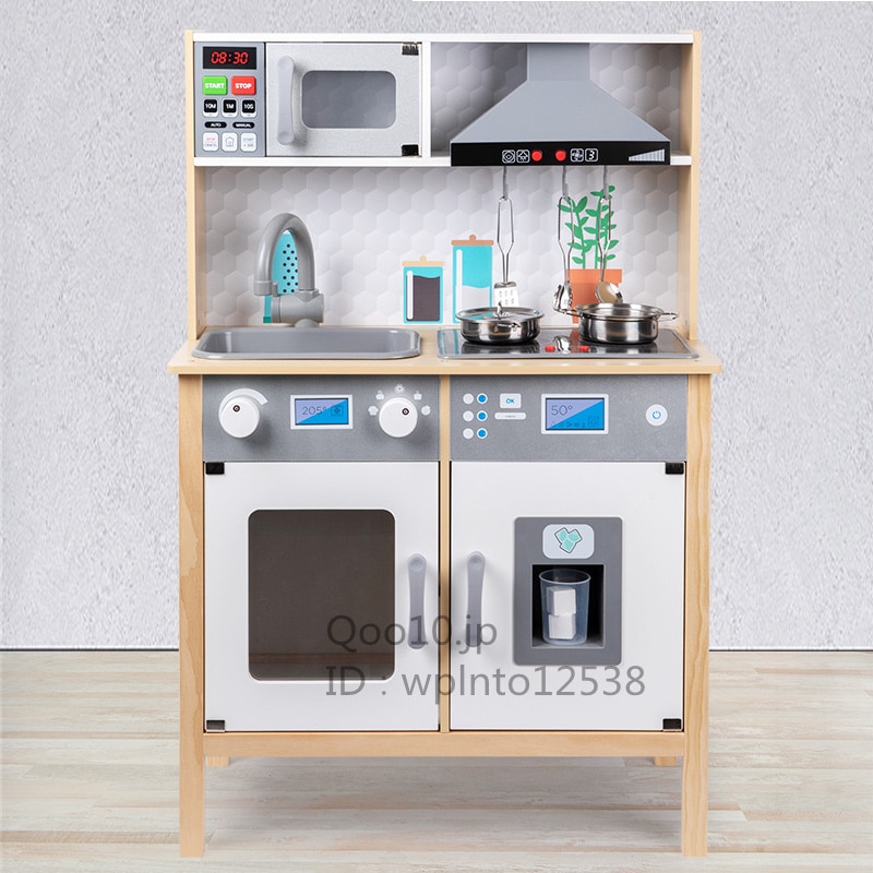 ままごとキッチンの子供用デラックスバージョン木製シミュレーションキッチン用品男の子と女の子用木製調理調理おもちゃ36歳用