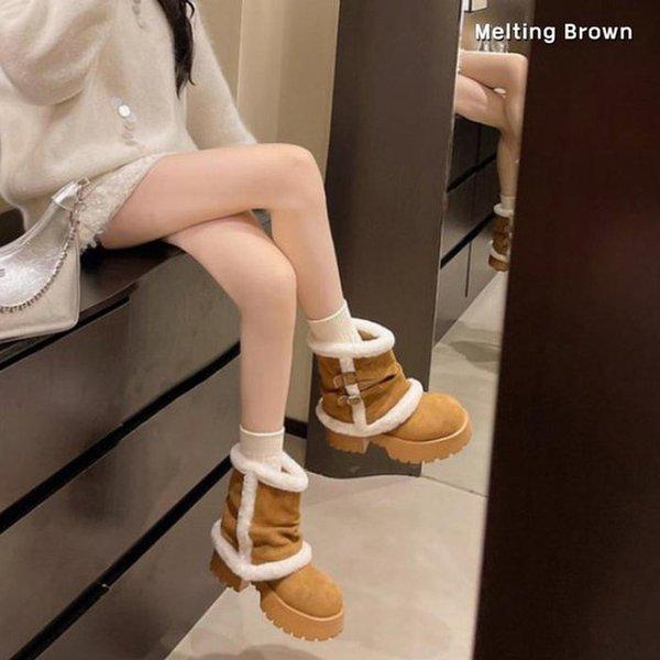 女性スエード冬の毛皮ブーツSS68