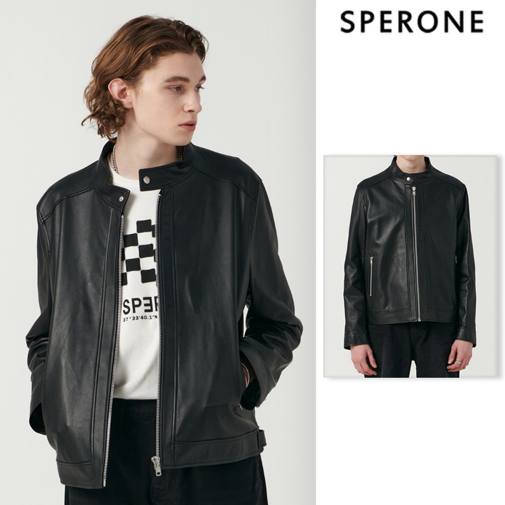 [SPERONE] Lambskin China Collar Jacket