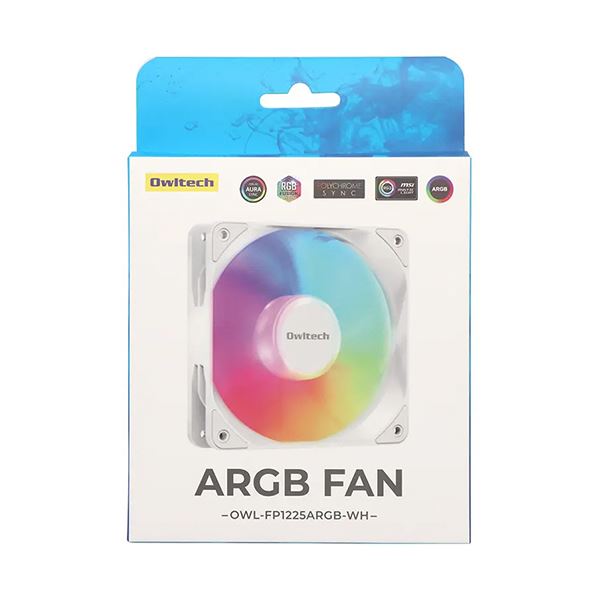 （まとめ） オウルテックARGB対応120mmケース用ファン ホワイト OWL-FP1225ARGB-WH 1個 5セット