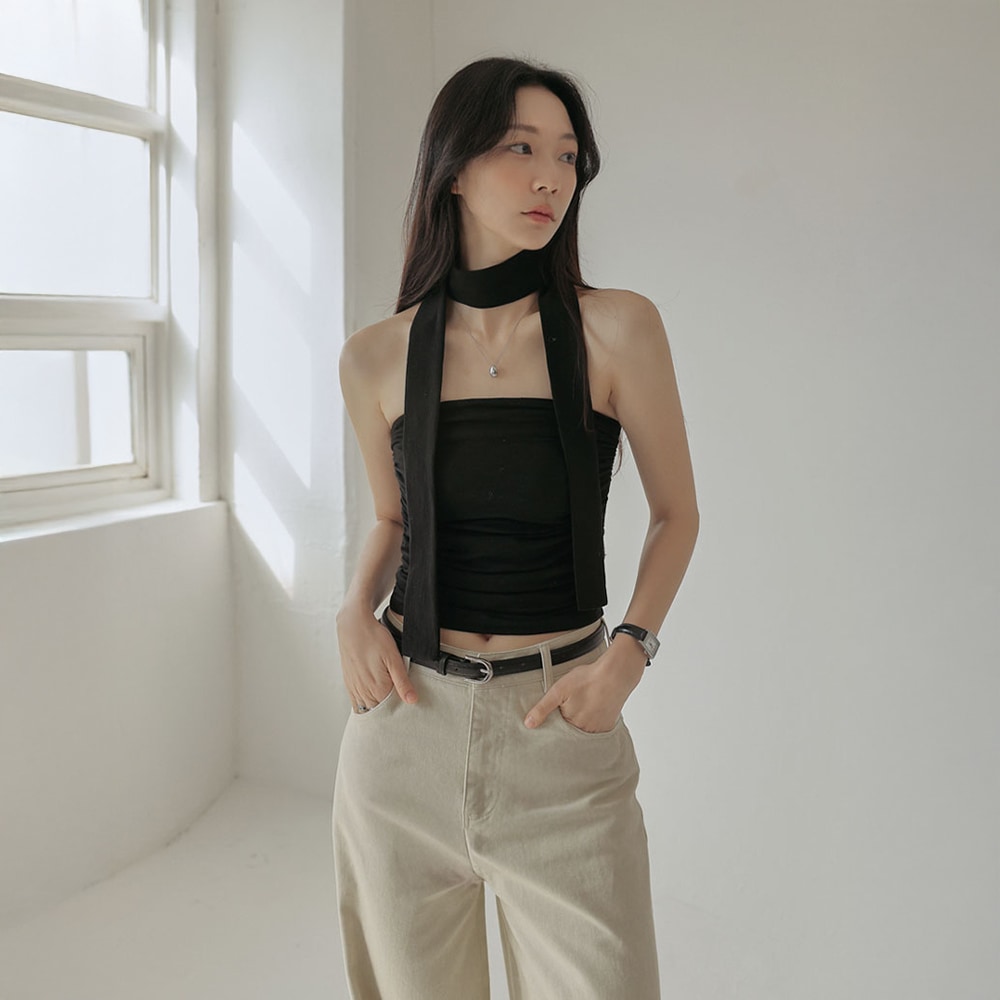 シャーリングチューブトップ&ストールSET