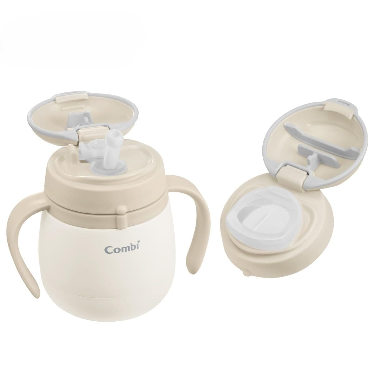 即日発送 Combi コンビ 【ラクマグから遂に保冷タイプが登場】 保冷 ラクマグ ステンレス ストロー＆コップセット ベージュ 180ml 魔法びん構造で冷たさキープ 漏れないストロー 25年2月発