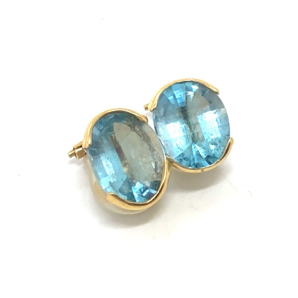jewelry ジュエリー イヤリング K18 アクアマリン K18 ゴールドイヤリング