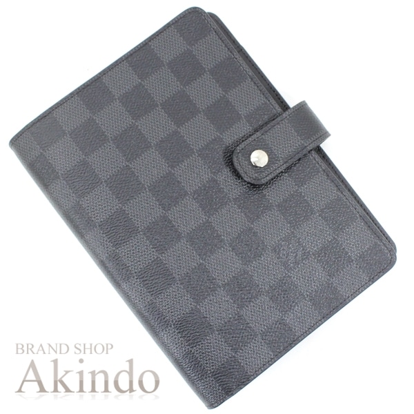 【新品未使用】手帳カバー 6穴 アジェンダMM ダミエグラフィット 黒 ブラック メンズ ビジネス 仕事 R20242 カード入れ カードポケット 202