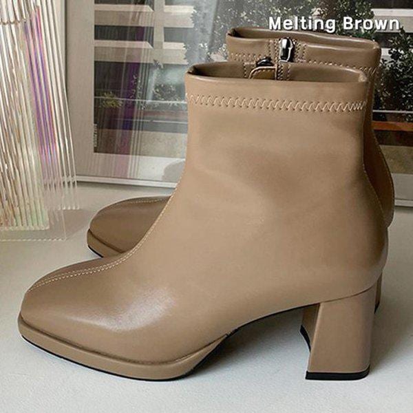 女性ジップアップアンクルショートブーツ 秋の靴 MT01