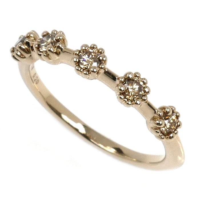 KASHIKEY K18BG ミル リング・指輪 BMI005 ダイヤモンド0.20ct 10号 2.4g レディース 中古