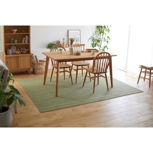 スミノエ 洗える ラグ ワイヤーライン 110130cm グリーン メーカー直送