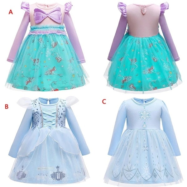 【69】超低.価.格!プリンセス 子供 ドレス コスプレ 子どもドレス キッズワンピース キッズ ベビー コスチューム ミニドレス 女子 ワンピース クリスマス ブルー 青 水色 女児 可愛い 団体