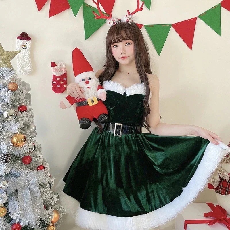 25大人気クリスマスサンタセクシーブトップコスプレドレスクリスマス女性用衣類クリスマス衣類