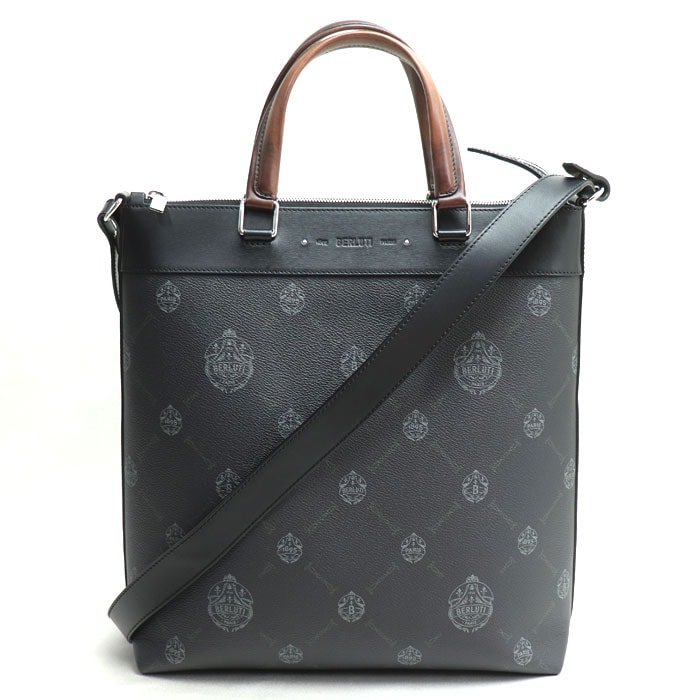 Berluti ベルルッティ パッセンジャーバーティカル 2Way トートバッグ ブラック ブラウン メンズ 中古