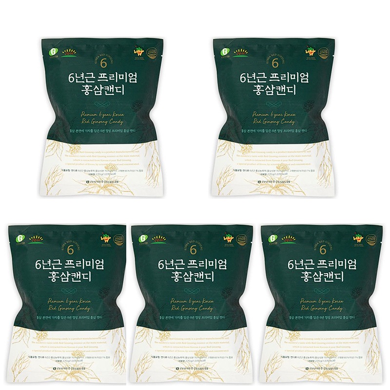 プレミアム紅参キャンディー 270g * 5袋 /韓国産 / 金浦坡州人参農協 / 6年根紅参