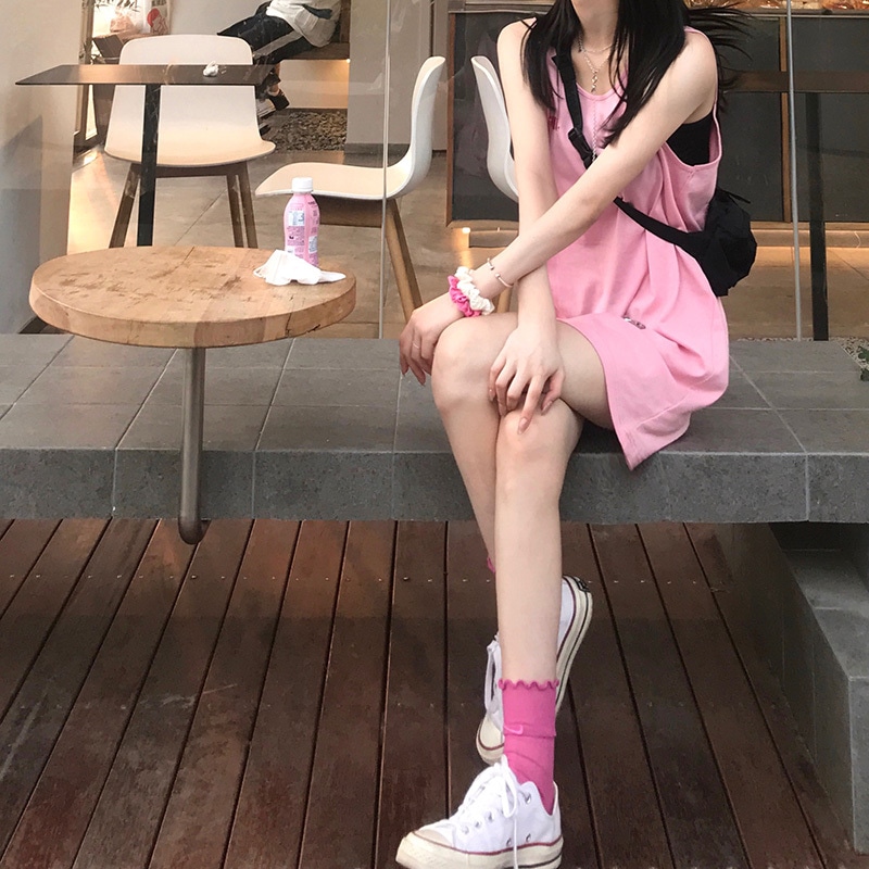 ワンピース ミニ ミニ丈 ショート ショート丈 膝上 ノースリーブ Uネック かわいい 大人可愛い シンプル カジュアル 大人 おしゃれ お洒落 かっこいい レトロ 大人女子 こなれ感 ラフ