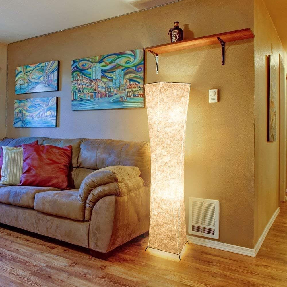 フロアライト スタンドライト フロアスタンド フロアランプ 間接照明 おしゃれ 照明 暖色 ３段階調光 和風の暖かい柔光シンプル創意フロアスタンド 和風 北欧 和室 床置き 玄関 寝室 居間用(Ta